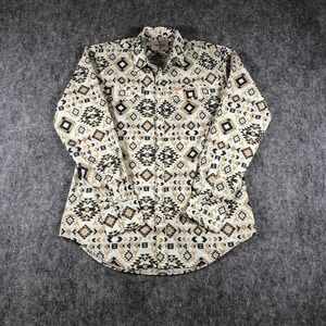 Checotah Shirt Mens Medium‎ Multicolor Western Snap Button Long Sleeve Geometric